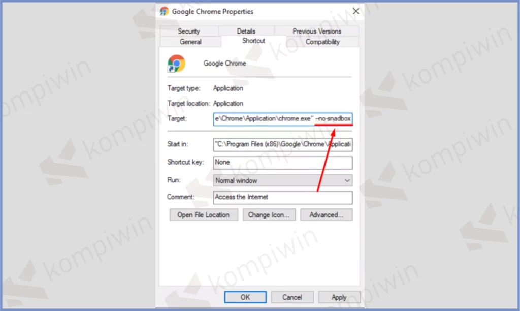 3 Tambahkan Target - [FIX] Cara Memperbaiki Aw Snap di Google Chrome