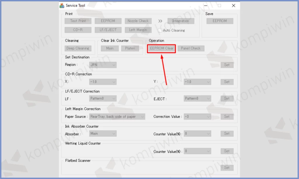 6 Pencet Tombol Eeprom Clear - Download Service Tool V1074
