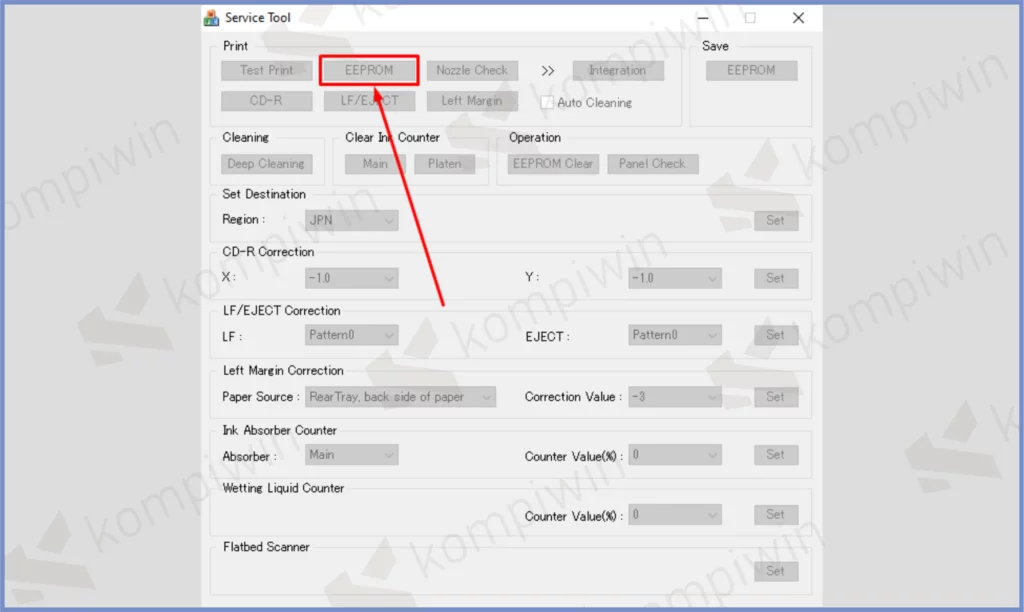 6 Pencet Tombol Eeprom Clear - Download Service Tool V1074