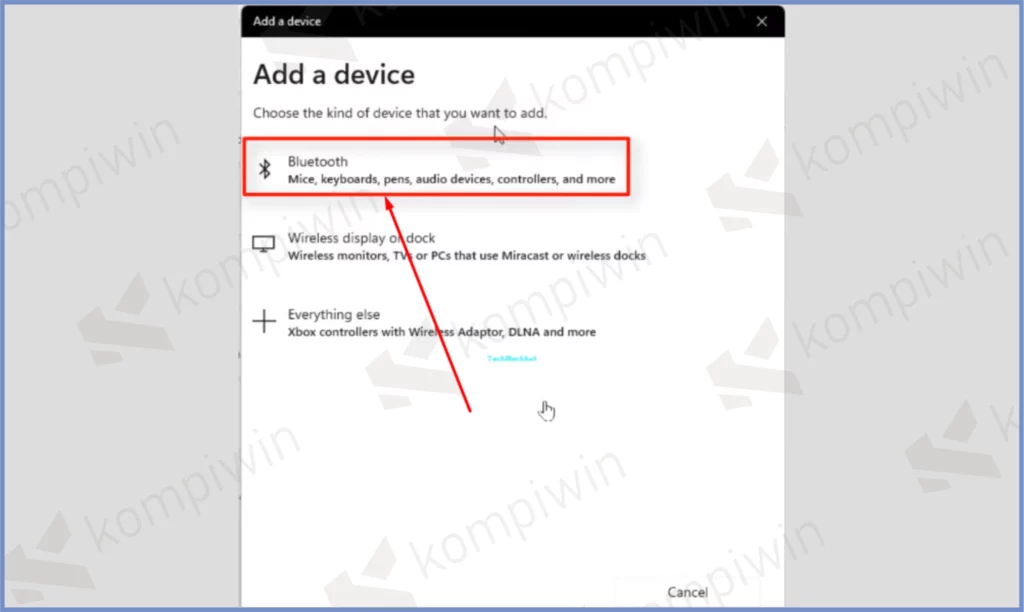 8 Pilih Bluetooth - Cara Mengatasi Headphone Tidak Terdeteksi di Windows 11