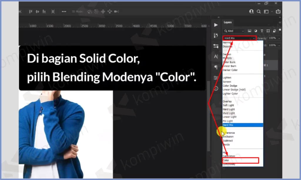 20 Atur Blending Mode Color - Cara Merubah Warna Baju di Photoshop