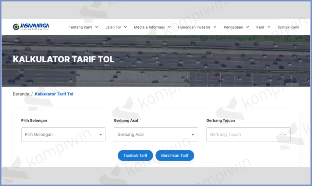 4 Gunakan Situs Jasa Marga - Aplikasi Cek Tarif Tol Seluruh Indonesia Terkini