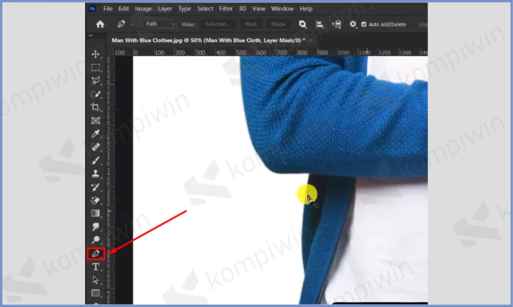 5 Aktifkan Pen Tool - Cara Merubah Warna Baju di Photoshop