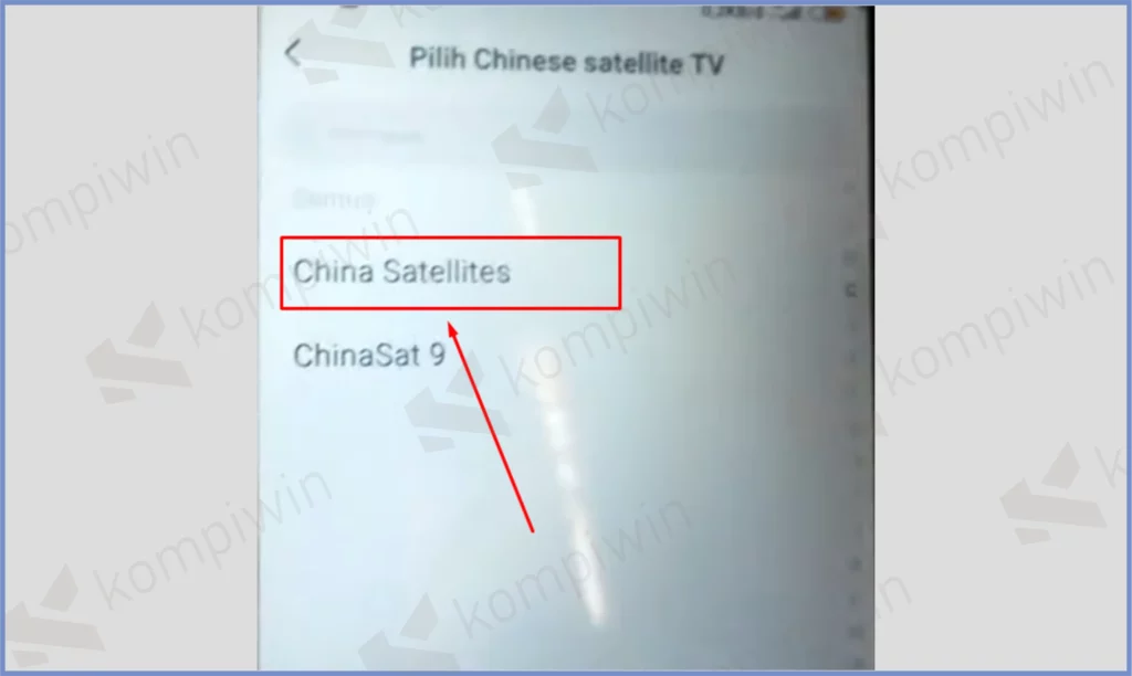 7 Pilih China Satelites - Cara HP Xiaomi Jadi Remote STB TV Digital