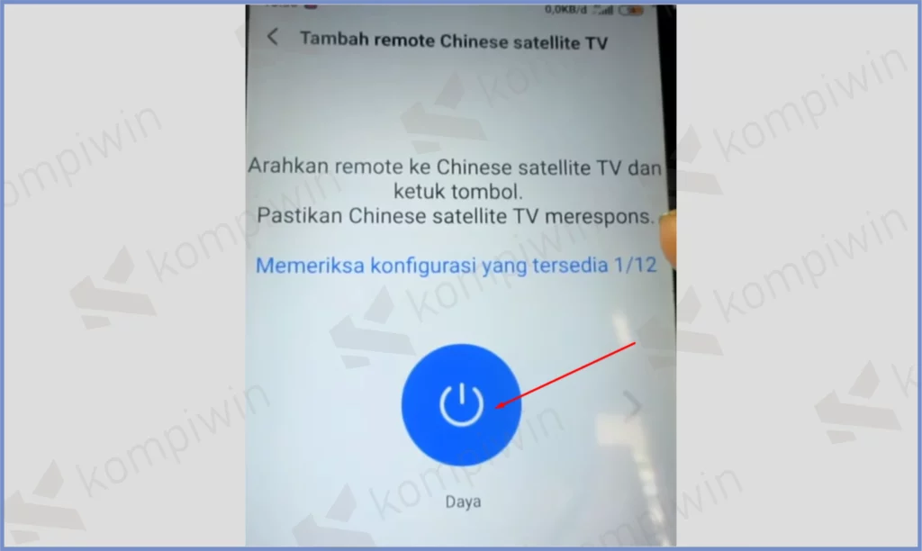 8 Ketuk Tombol Power - Cara HP Xiaomi Jadi Remote STB TV Digital