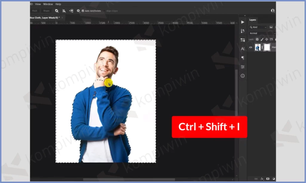 9 CTRL Shift I - Cara Merubah Warna Baju di Photoshop