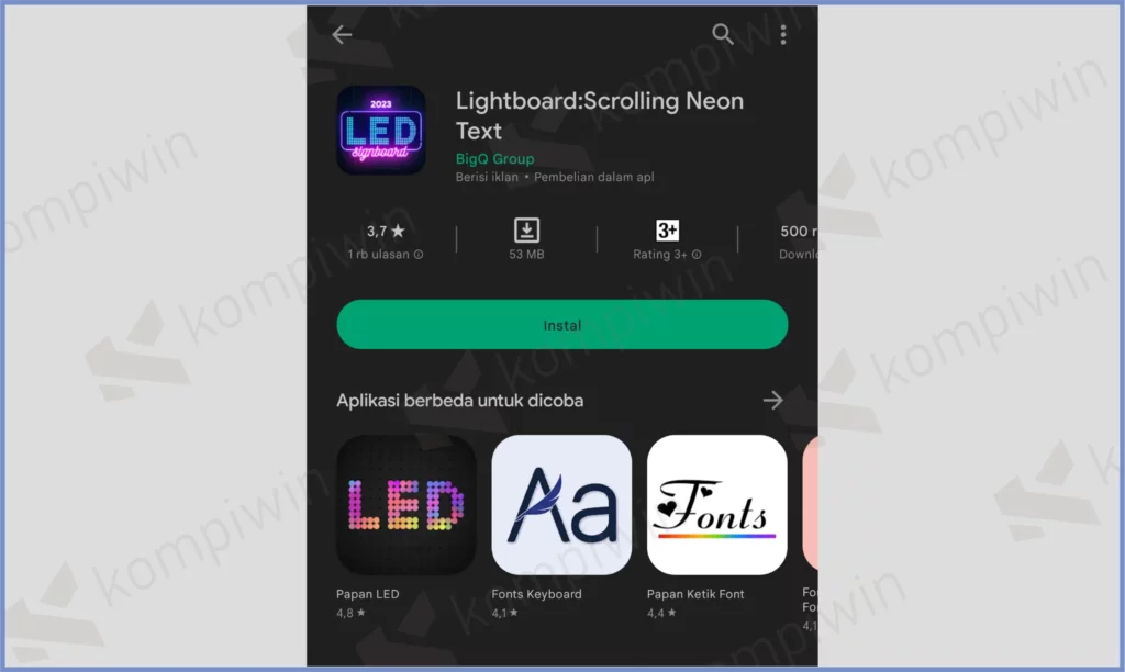 Lighboatd Scrolling Neon - Aplikasi Tulisan Berjalan di HP Terbaik