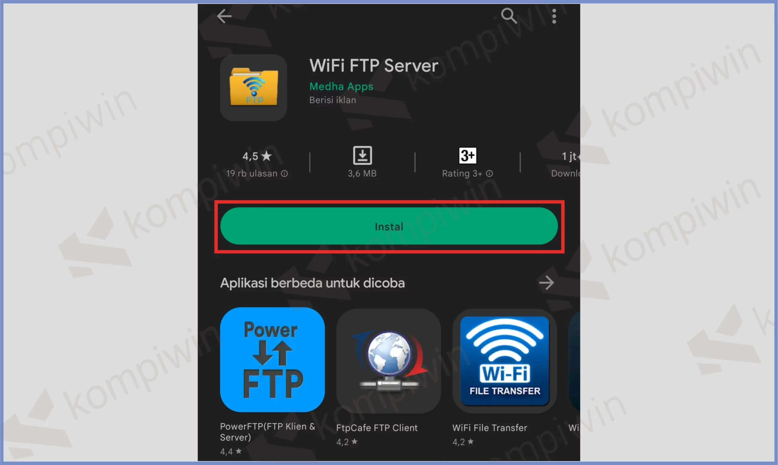 1 Install Aplikasi Wifi - Cara Transfer (Pindah) File HP ke Laptop Tanpa Kabel