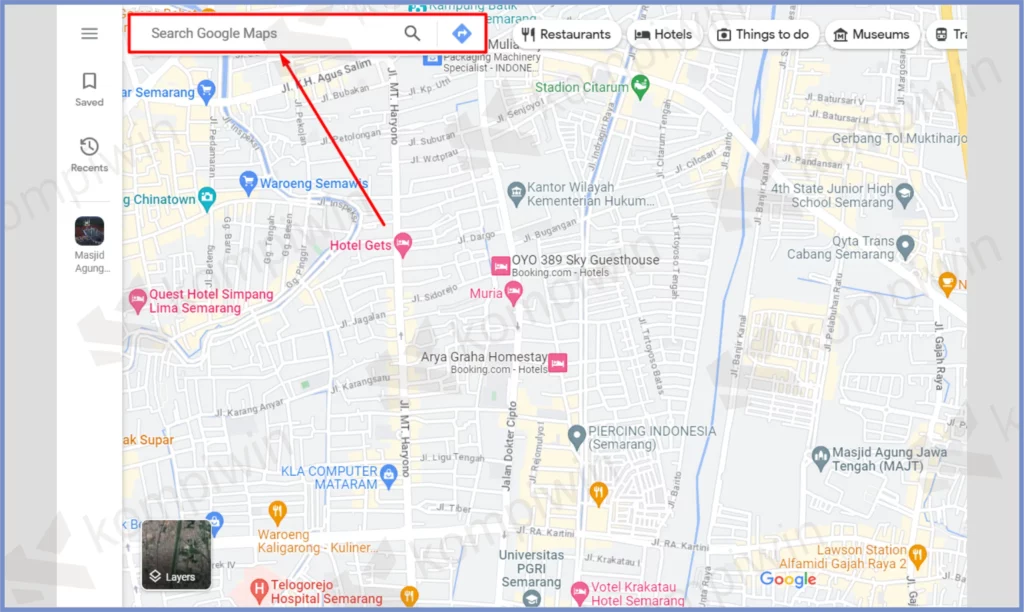 10 Gunakan Fitur Pencarian - Cara Menambahkan Foto di Google Maps