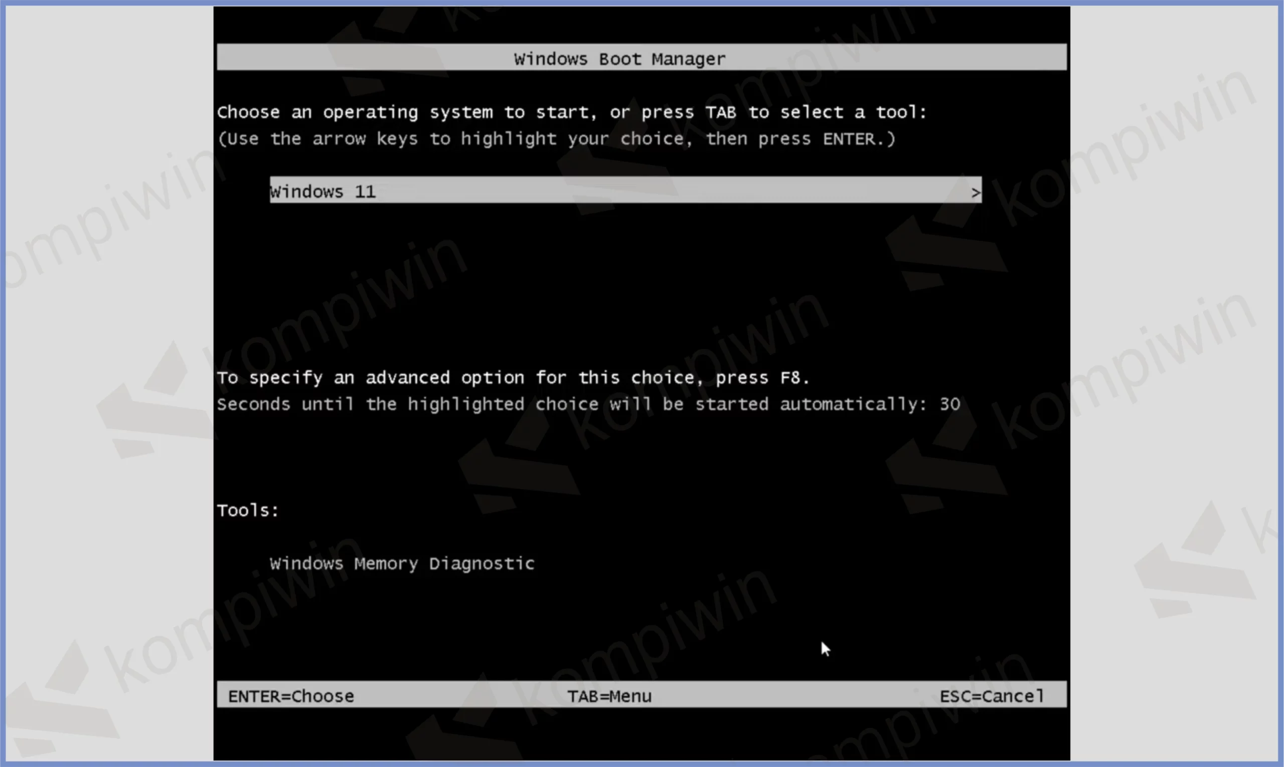 5 Tampilan Bootmgr - Cara Mengaktifkan Windows Boot Manager di Windows 11