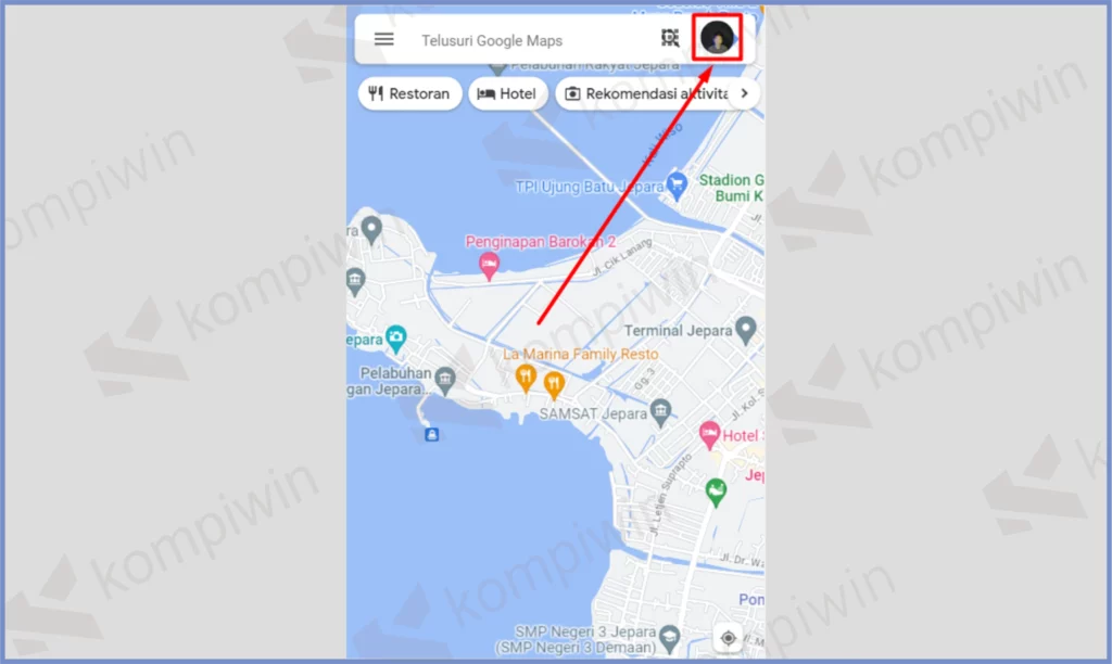 2 Ketuk Icon Profile - Posisi Letak Menu Option di Google Maps versi Terbaru