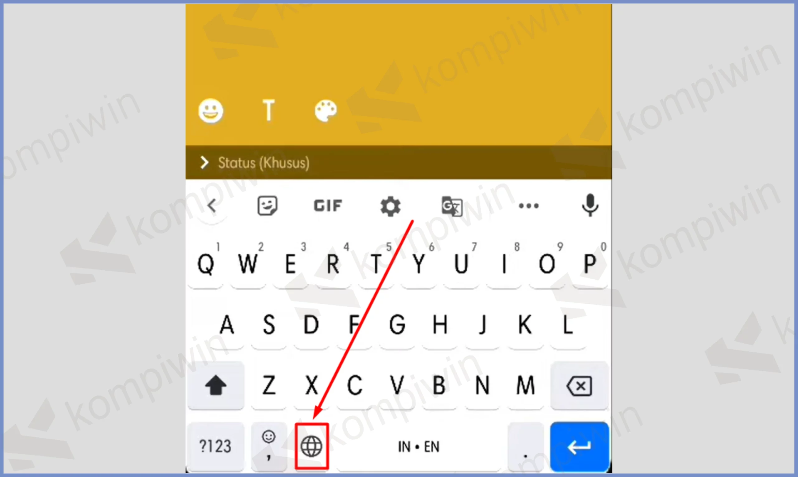 7 Pencet Icon Globe - Cara Menulis Aksara Jawa di Android