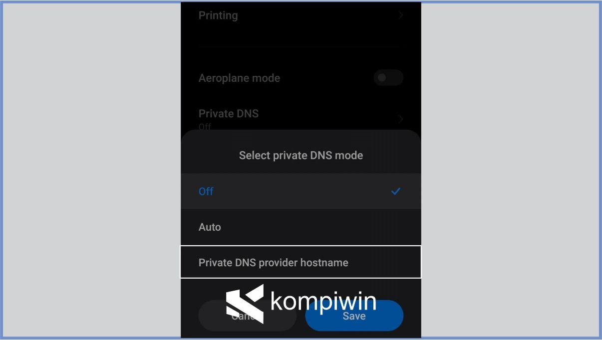 Pilih Private DNS Provide Hostname
