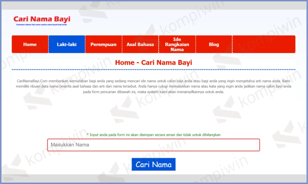2 Carinamabayi.com - 8 Rekomendasi Website Cek Arti Nama Terlengkap