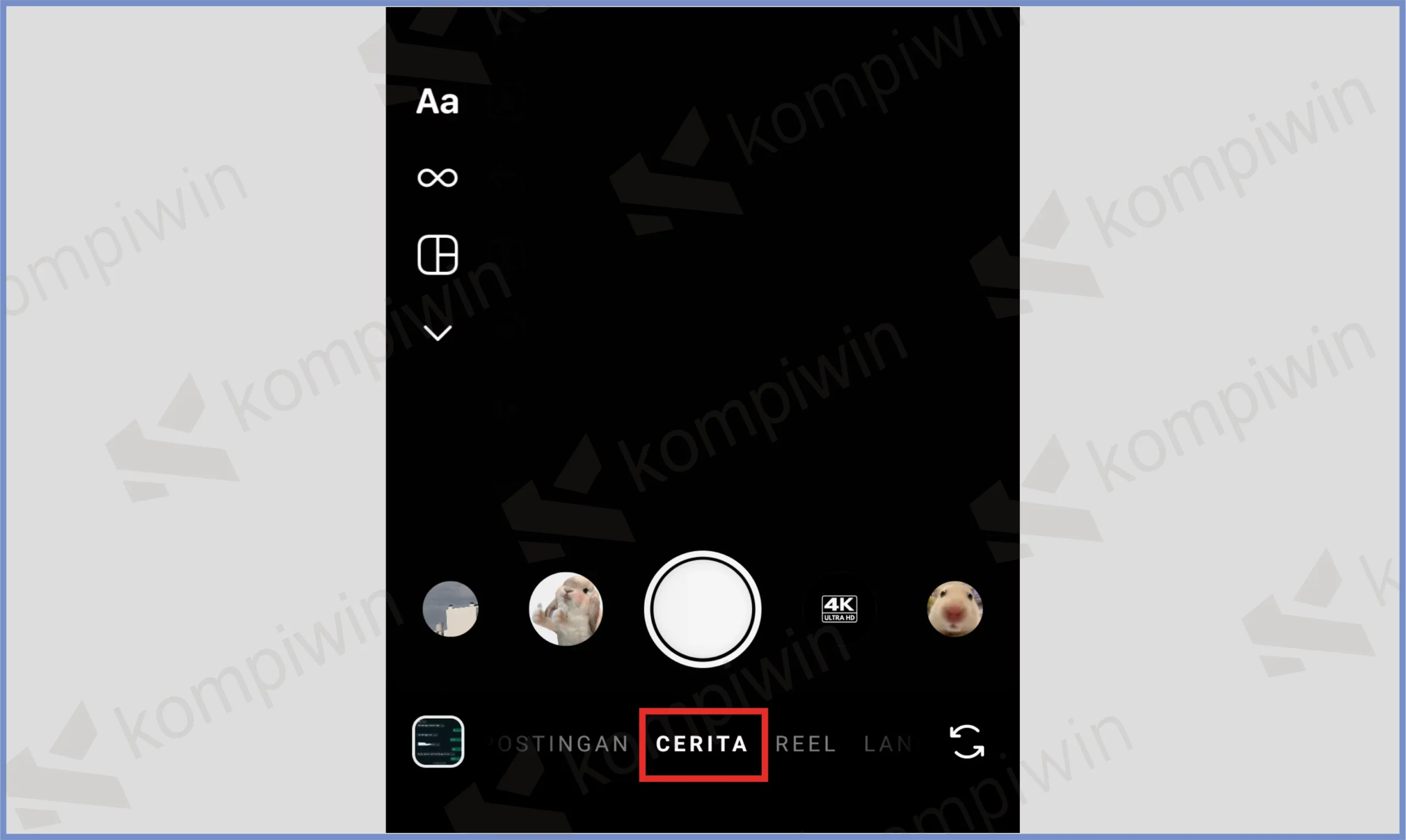 2 Geser Mode Cerita - Filter Instagram Background Biru