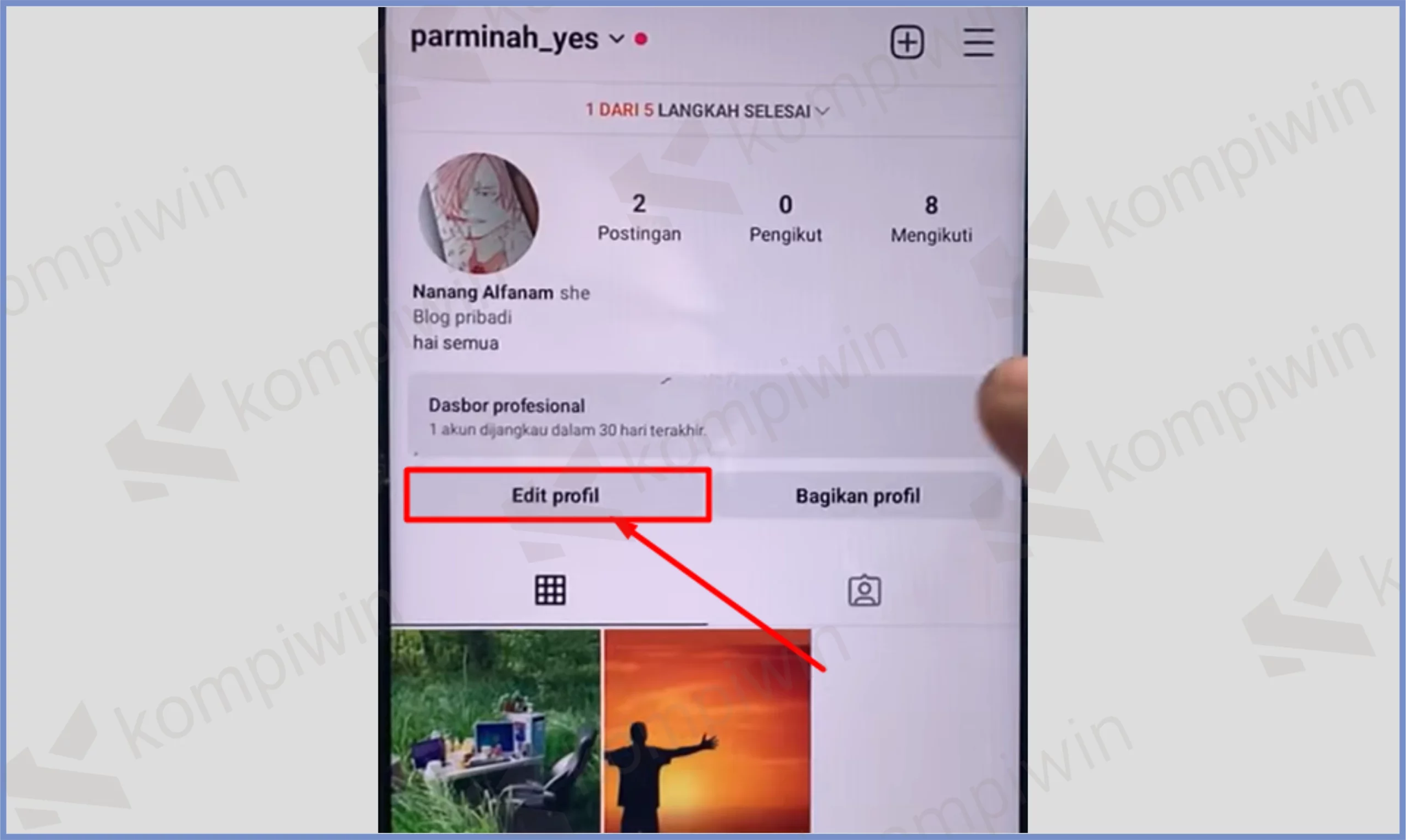 4 Tap Edit Profil - Cara Menampilkan Threads di Bio Instagram