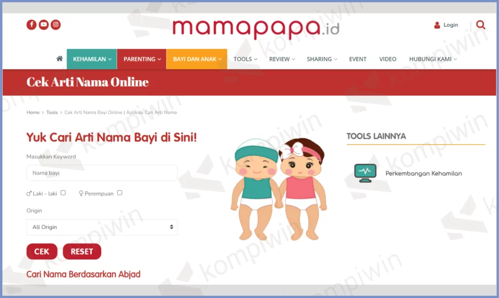 5 Mamapapa.id - 8 Rekomendasi Website Cek Arti Nama Terlengkap