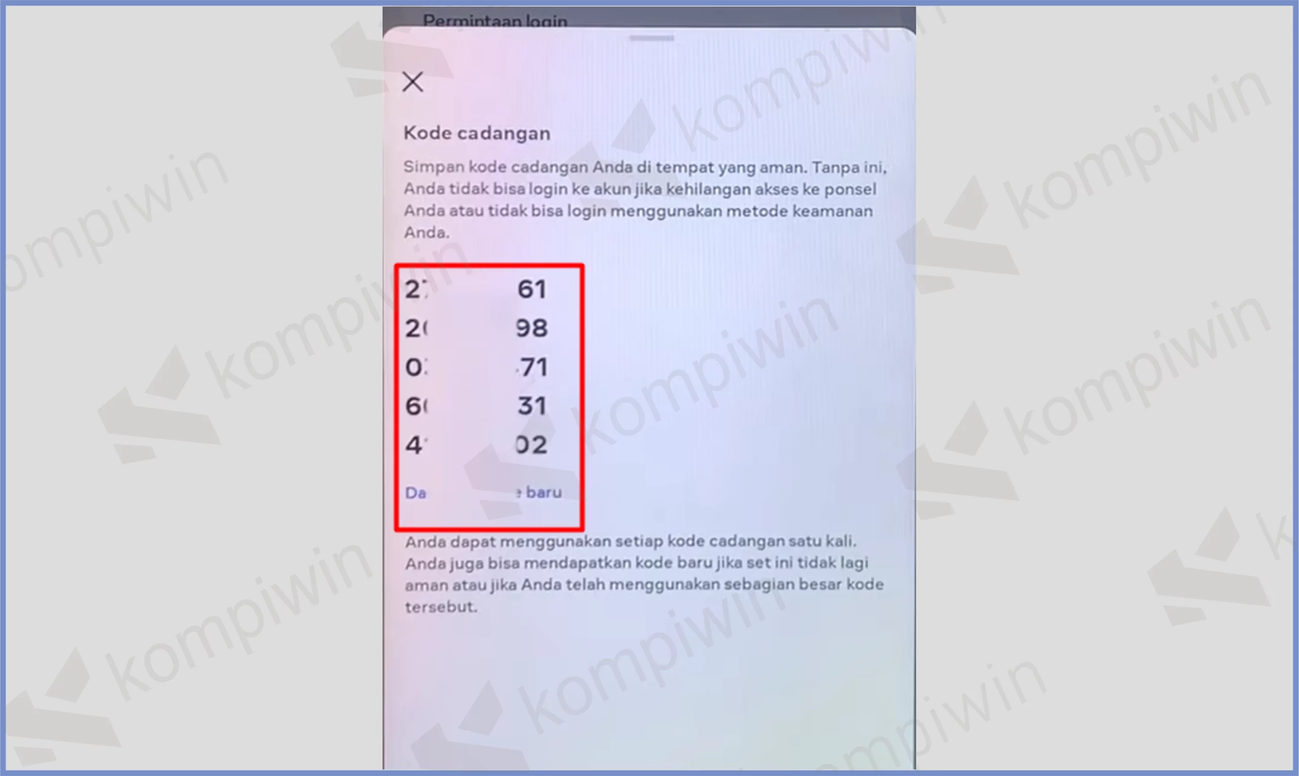 9 Lihat Kode Cadangan - Cara Melihat Kode Cadangan 8 Digit Instagram