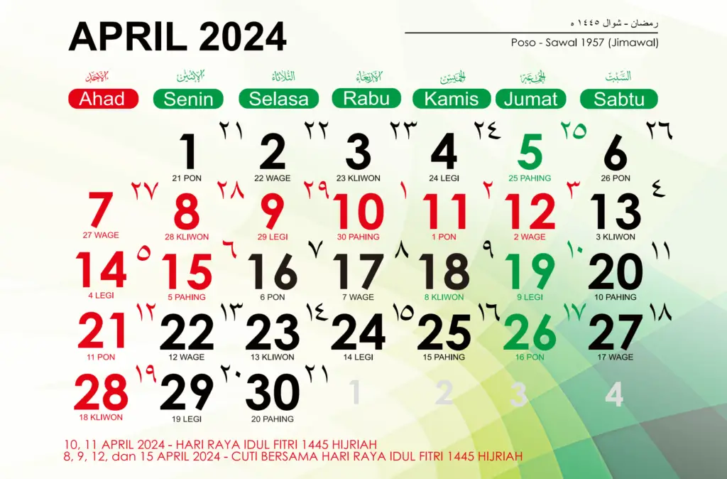 Kalender Jawa April 2024