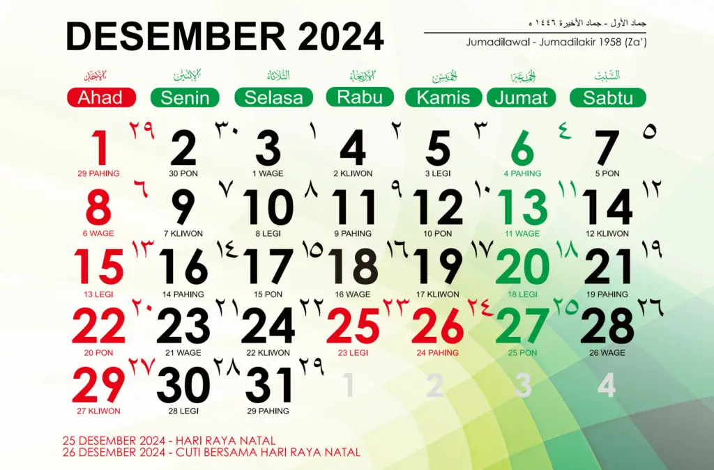 Kalender Jawa Desember 2024